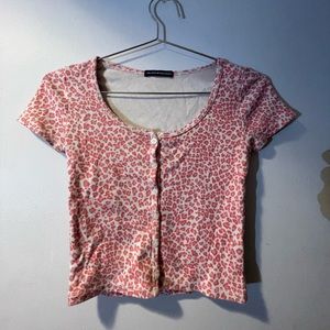 Pink leopard print brandy Melville top